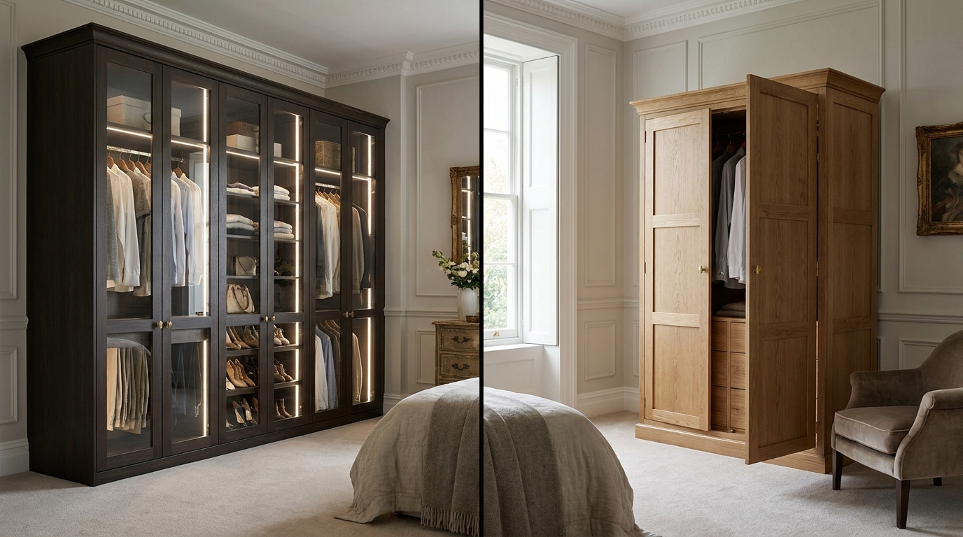Fitted wardrobe with flush doors in a Hertfordshire bedroom