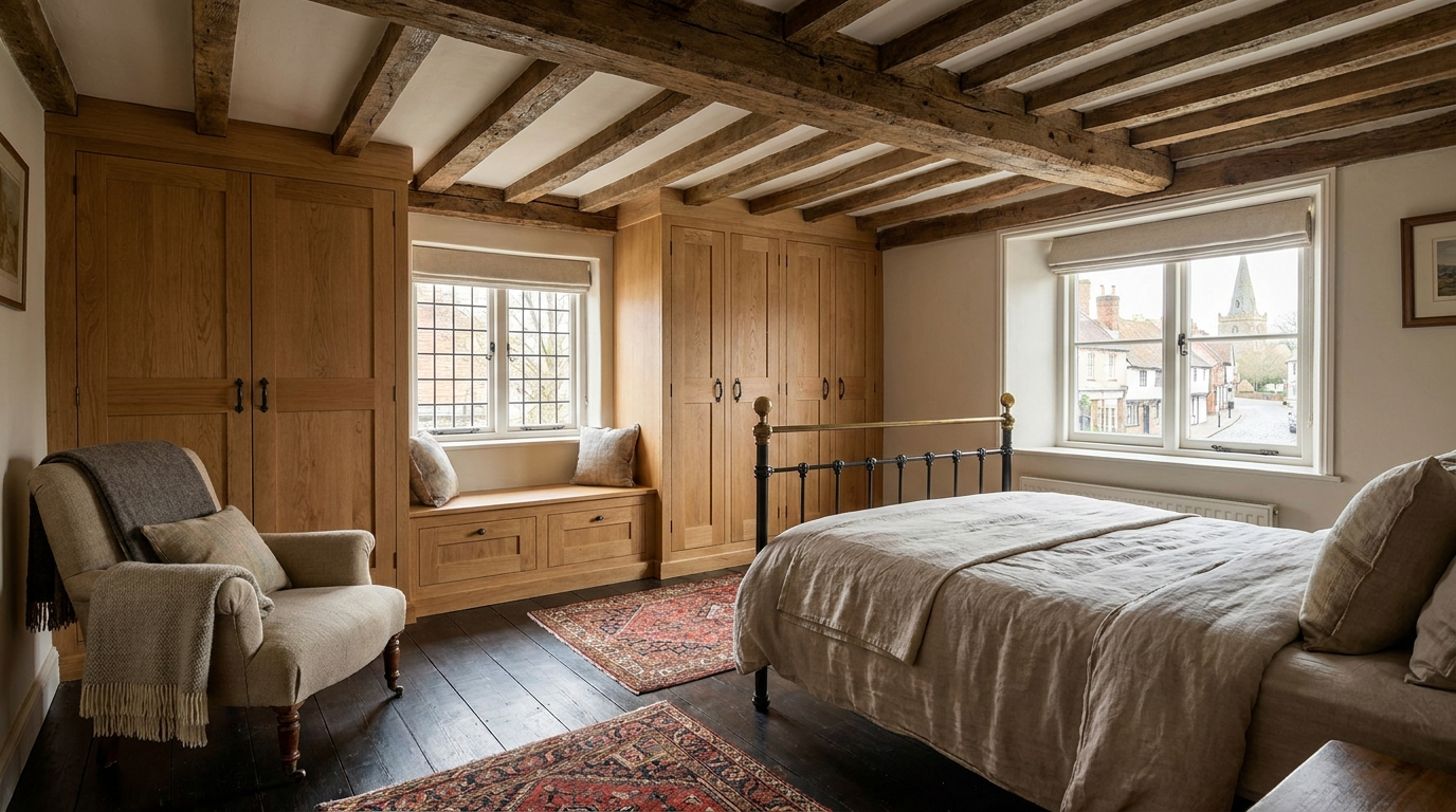 Handmade fitted wardrobe in a Ware period home